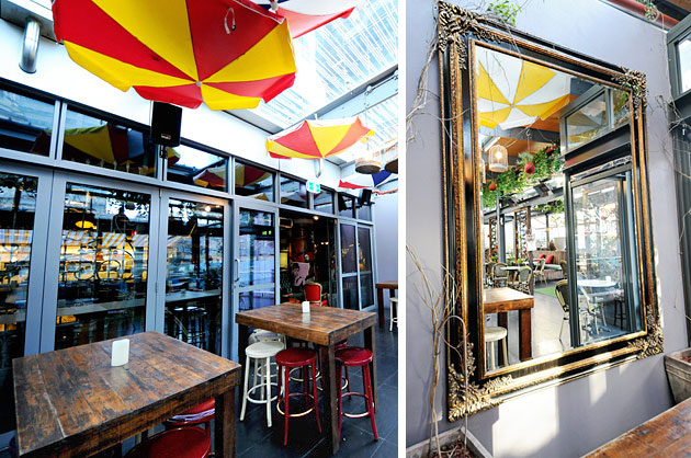 Salvaged building materials and vintage decor used at Treehouse bar and restaurant, North Sydney