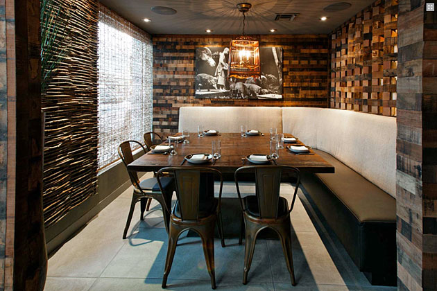 Recycled timber restaurant interior