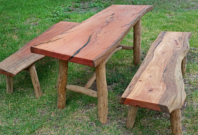 Timber outdoor table setting