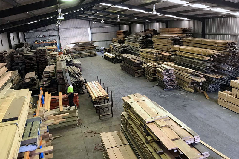Recycled timber sales, custom machining and recycled timber furniture, Just Eco, Melbourne