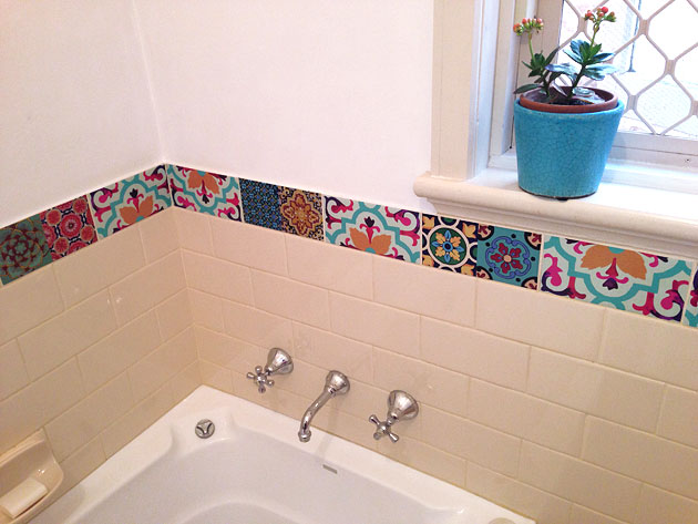 After changing tile frieze with vinyl tiles