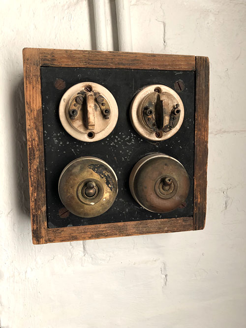 Vintage light switches, Premier Mill Hotel, Katanning, Western Australia