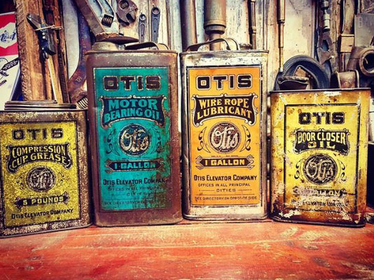 Collectable Otis oil cans and petroliana, Gas Art, Melbourne