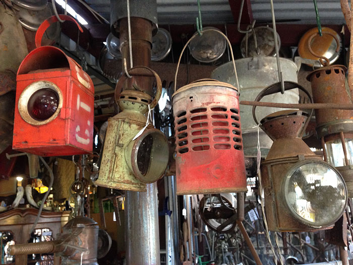 Railway lamps and collectables at Rustic Gallery in Perth