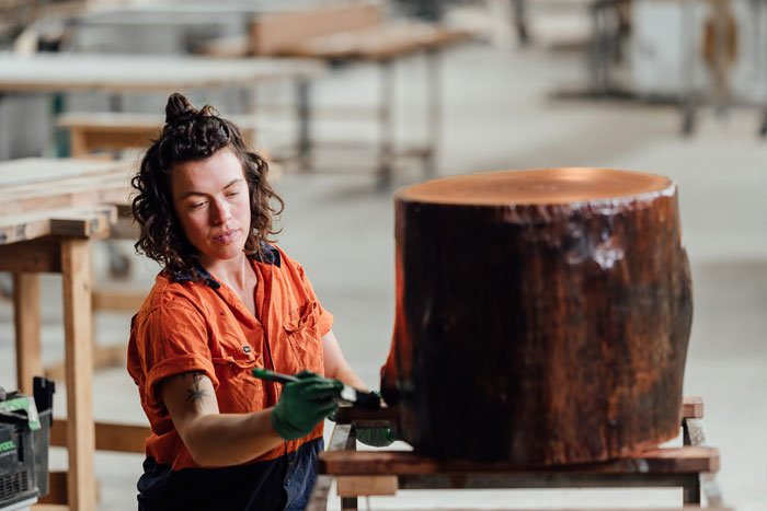 Recycled timber workshop at Thor's Hammer, Canberra