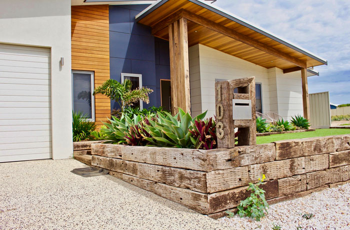 Recycled timber landscaping, McAullay Builders, Geraldton
