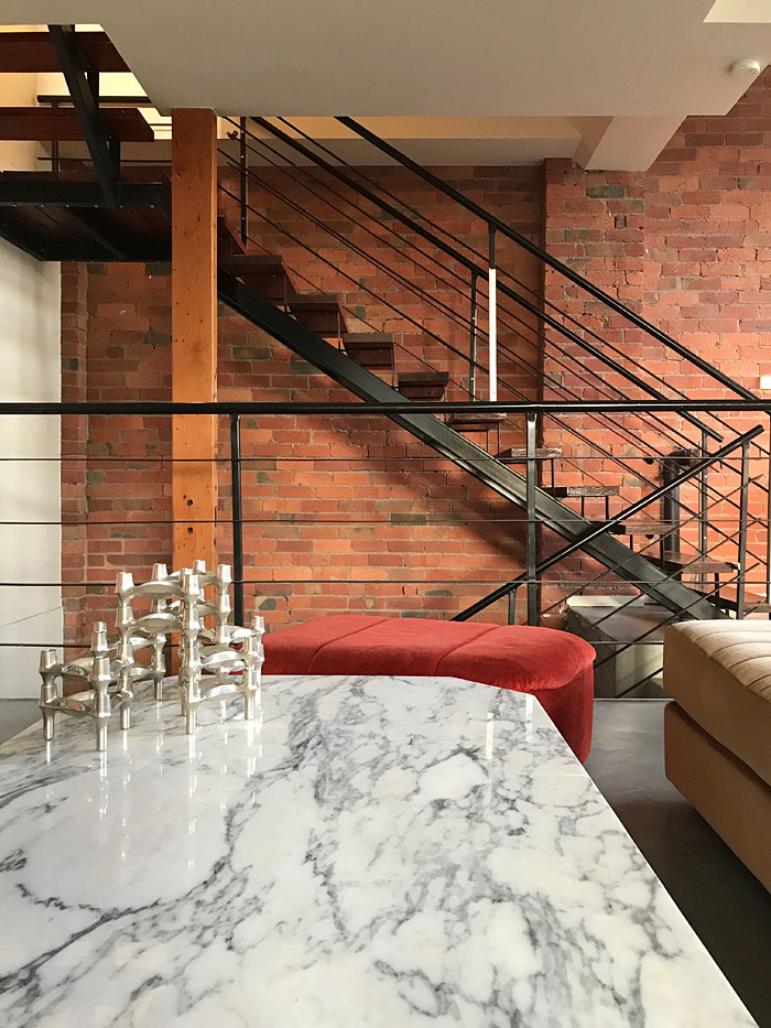 Warehouse apartment stairs, Melbourne