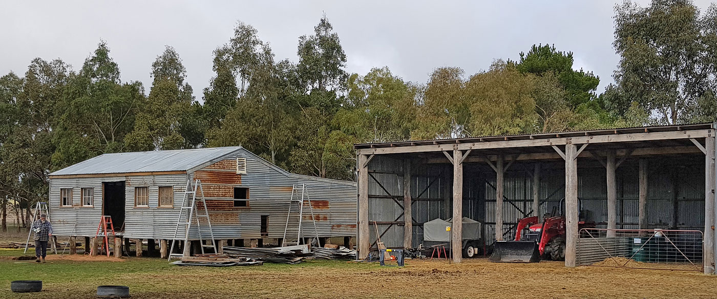 Shearing shed deconstructed, moved and rebuilt to suit heritage property in Victoria