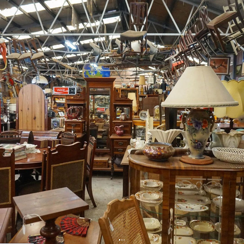 Giant vintage, retro and antique furniture store, Halsey Road Recyclers, Melbourne